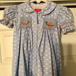 Claire & Charlie Smocked Turtle Dress